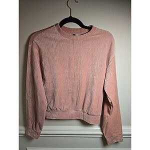 Divided Sweater Oversized Veluxepink mauve ribbed‎ crew neck pullover Soft XS